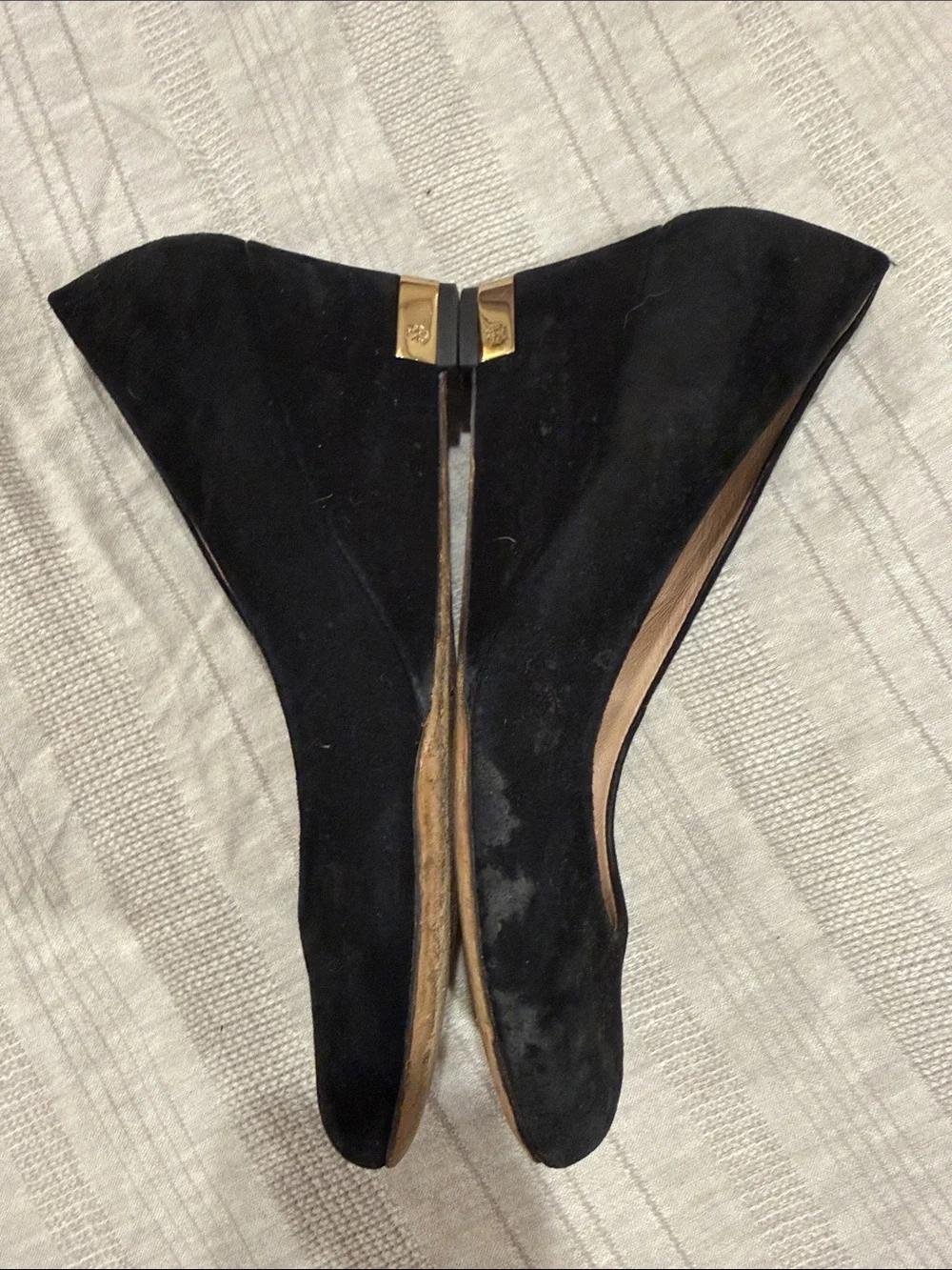 Tory Burch Black Suede Wedge Pumps - Women's Comfort Heels